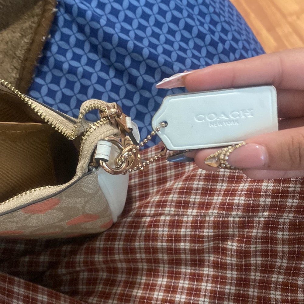 Coach Pink Heart Signature Canvas Mini Shoulder Bag - Picture 3 of 3